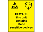 Beware this unit electrical warning label