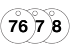 Plastic valve tags, numbered 76-100