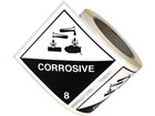 Corrosive, class 8, hazard diamond label