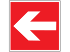 Horizontal fire arrow symbol safety sign.