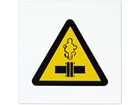 Pressure hazard symbol safety sign.