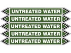 Untreated water flow marker label.