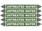 Untreated water flow marker label.