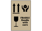 Combination fragile, handle with care and this way up stencil