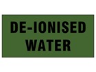 De-ionised water pipeline identification tape.