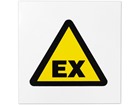 Explosive atmosphere hazard symbol safety sign.