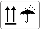 This way up, keep dry packaging symbol label