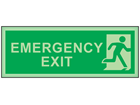 Emergency exit, running man photoluminescent safety sign