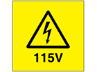 115V Electrical warning label