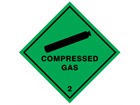 Compressed gas 2 hazard warning diamond sign