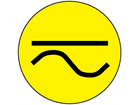 Direct and alternating current symbol label.