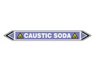 Caustic soda flow marker label.