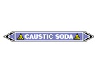 Caustic soda flow marker label.