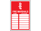 Fire marshals register sign