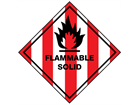 Flammable solid hazard warning diamond sign