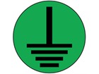 Earth symbol label (black on green)