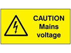 Caution mains voltage label.