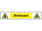 Biohazard symbol and text safety tape.