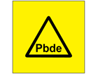 Pbde (polybrominated diphenyl ether) symbol label.