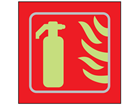 Fire extinguisher symbol photoluminescent sign.