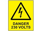 Danger 230 volts label