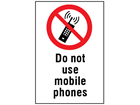 Do not use mobile phones information sign