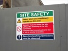 Building site safety notice sign