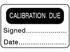 Calibration due label