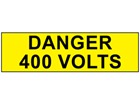 Danger 400 volts label