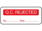 Q.C. Rejected label.
