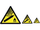 Pressurised cylinder hazard warning symbol label.