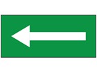 Safety and floor direction tapes, white arrow on green.