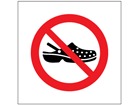 No soft shoes or crocs symbol safety sign.
