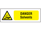 Danger solvents safety sign.