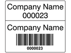 Scanmark dual barcode label (black text), 26mm x 30mm