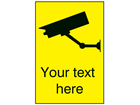 CCTV signs with custom text, portrait