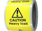 Caution heavy load label.