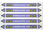 Hydrochloric acid flow marker label.