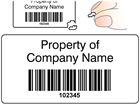 Scanmark destructible barcode label (black text), 19mm x 38mm
