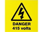 Danger 415 volts label