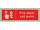 Fire alarm call point photoluminescent safety sign