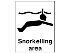 Snorkelling area sign.