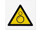 Rotating parts hazard symbol safety sign.