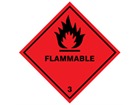 Flammable 3 hazard warning diamond sign