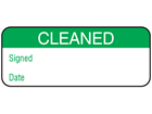 Cleaned maintenance label.