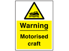 Warning motorised craft sign.