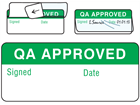 QA approved write and seal labels.