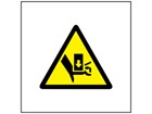 Crush hazard symbol safety sign.