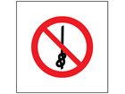 Do not tie knots in rope symbol safety sign.