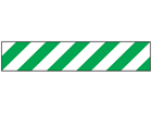 Heavy duty barrier tape, green and white chevron.